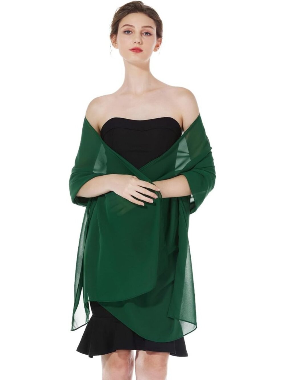 Elegant Chiffon Shawl Wrap for Evening Dresses, Weddings, Travel & Cover Ups